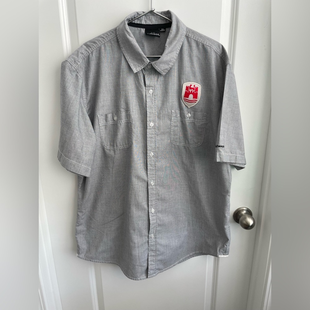 Burnside Short Sleeve Button Down Shirt Volkswagen Wolfsburg Crest Patch XL